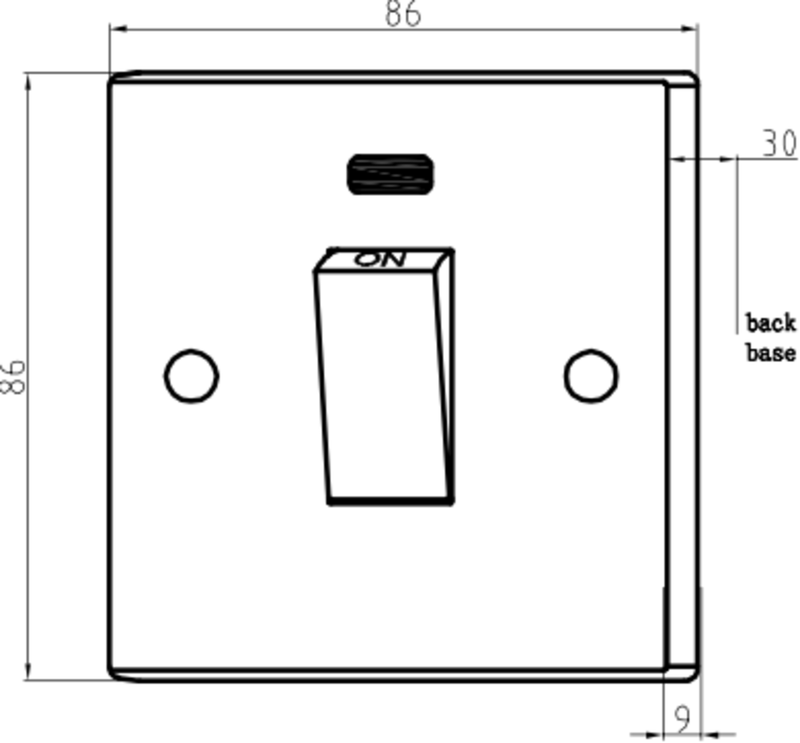 Knightsbridge 45A 1G DP Switch with Neon