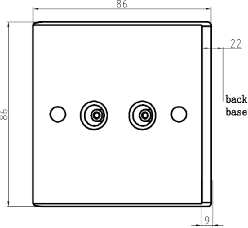 Knightsbridge Twin Coax TV Outlet (non-isolated)