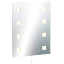 Knightsbridge Illuminated Decorative Rectangular Bathroom Wall Mirror IP44 Rated