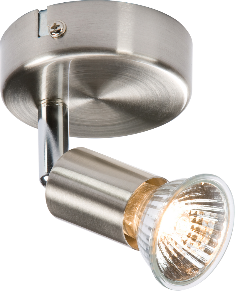 Knightsbridge 230V GU10 Single Spotlight - Brushed Chrome