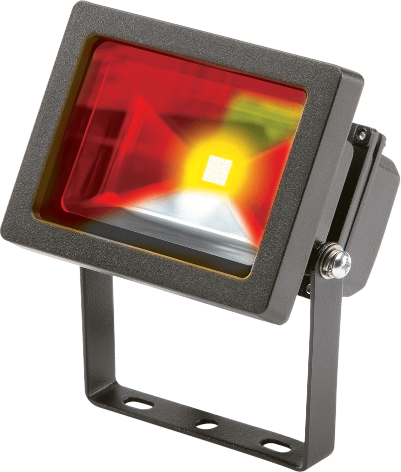 IP65 Adjustable Low Energy LED Security RGB Floodlight Black Aluminium - 20W