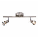 Ceiling Light GU10 50 Watt 2 Spotlight Bar Brushed Chrome LED Compatible