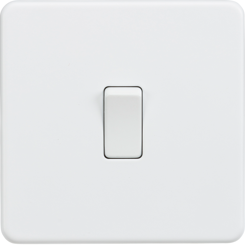 Knightsbridge Screwless 10AX 1G 2-Way Switch - Matt White