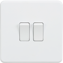 Knightsbridge Screwless 10AX 2G 2-Way Switch - Matt White