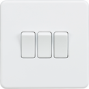 Knightsbridge Screwless 10AX 3G 2-Way Switch - Matt White