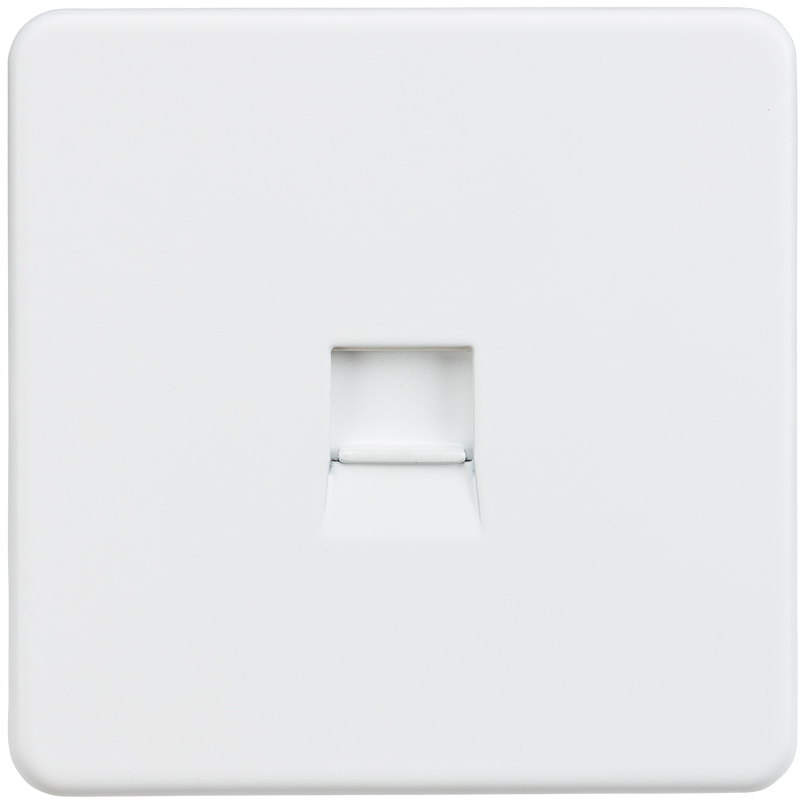 Knightsbridge Screwless Telephone Extension Socket - Matt White