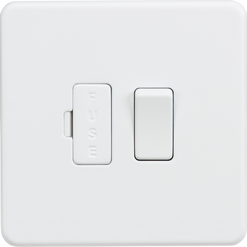 Knightsbridge Screwless 13A Switched Fused Spur Unit - Matt White