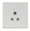 Knightsbridge Screwless 5A Unswitched Round Socket - Brushed Chrome with Grey Insert