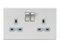 Knightsbridge Screwless 13A 2G DP switched socket - Brushed chrome with grey insert