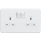 Knightsbridge Screwless 13A 2G DP switched socket - Matt white