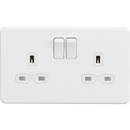 Knightsbridge Screwless 13A 2G DP switched socket - Matt white