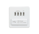 Knightsbridge Screwless Quad USB Charger Outlet (5.1A) - Matt White with White Insert