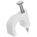 8mm White Round Cable Clips (100 Pack)