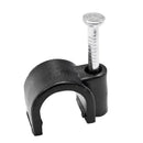 8mm Black Round Cable Clips (100 Pack)