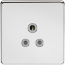 Knightsbridge Screwless 5A Unswitched Socket - Polished Chrome with Grey Insert