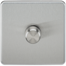 10-200W 1G 2 Way Screwless Brushed Chrome 230V Electric LED Compatible Dimmer Switch