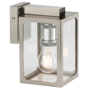 Knightsbridge 230V IP23 E27 Wall Lantern - Brushed Chrome