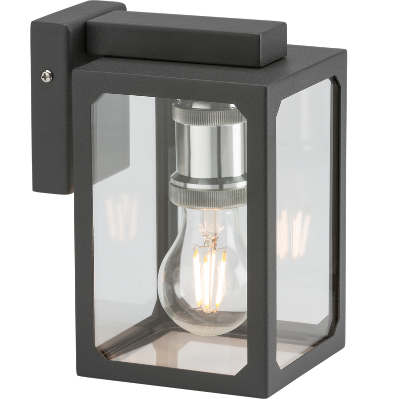 Knightsbridge 230V IP23 E27 Wall Lantern - Anthracite