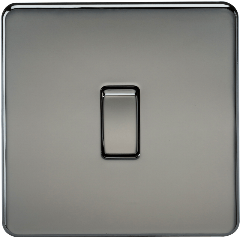 20A 1G DP 230V Screwless Black Nickel Electric Wall Plate Switch