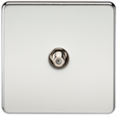 SAT TV Outlet 1G Screwless Polished Chrome Non-Isolated Wall Plate