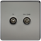 Screened Diplex TV and FM DAB Outlet 1G Screwless Black Nickel Wall Plate