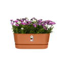 Elho Greenville Terrace Trough 60 Wheels - Planter - Ginger Brown - Outdoor! - L 26.30 x W 58.90 x H 33.50 cm