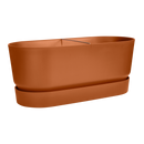 Elho Greenville Terrace Trough 60 Wheels - Planter - Ginger Brown - Outdoor! - L 26.30 x W 58.90 x H 33.50 cm