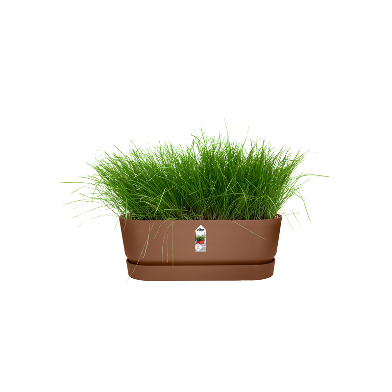 Elho Greenville Trough Long 50 - Planter - Ginger Brown - Outdoor! - L 19.82 x W 48.96 x H 17.95 cm