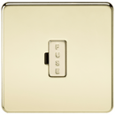13A Screwless Polished Brass Fused Spur Connector Unit Wall Plate