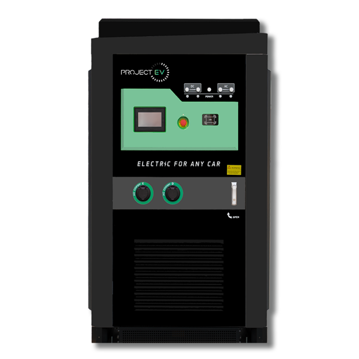 Project EV 150kW 3 Phase Floor DC EV Charger Quad Gun RFID