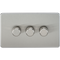 Knightsbridge Screwless 3G 2-way 10-200W (5-150W LED) trailing edge dimmer - Brushed Chrome