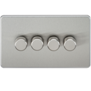 Knightsbridge Screwless 4G 2-way 10-200W (5-150W LED) trailing edge dimmer - Brushed Chrome