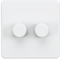 Knightsbridge Screwless 2G 2-way 10-200W (5-150W LED) trailing edge dimmer - Matt White