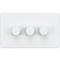 Knightsbridge Screwless 3G 2-way 10-200W (5-150W LED) trailing edge dimmer - Matt White