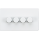 Knightsbridge Screwless 4G 2-way 10-200W (5-150W LED) trailing edge dimmer - Matt White