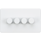 Knightsbridge Screwless 4G 2-way 10-200W (5-150W LED) trailing edge dimmer - Matt White