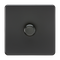 Knightsbridge Screwless 1G 2-way 10-200W (5-150W LED) trailing edge dimmer - Matt Black