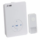 Knightsbridge 200m Range Wireless MP3 Door Bell Chime & Push -White