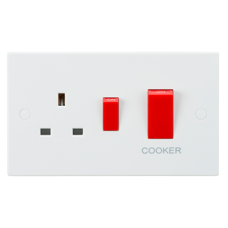 Knightsbridge 45A DP Cooker Switch and 13A Socket