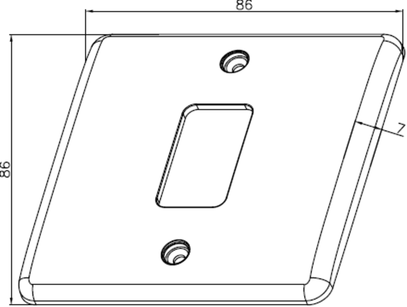 Curved edge 1G grid faceplate