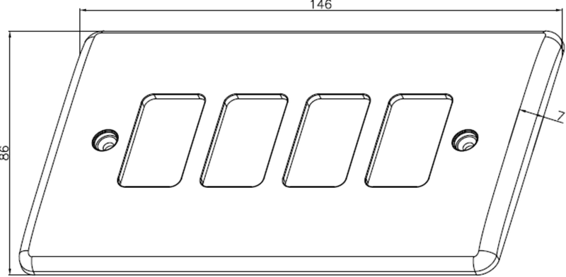 Curved edge 4G grid faceplate