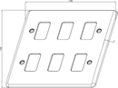 Knightsbridge Curved edge 6G grid faceplate