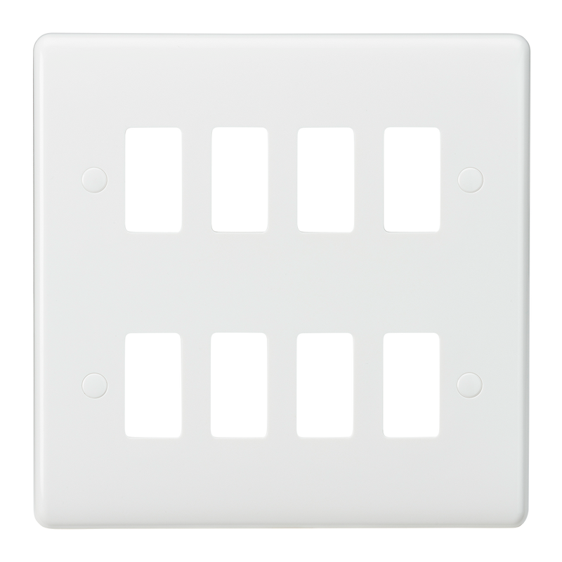 Knightsbridge Curved edge 8G grid faceplate