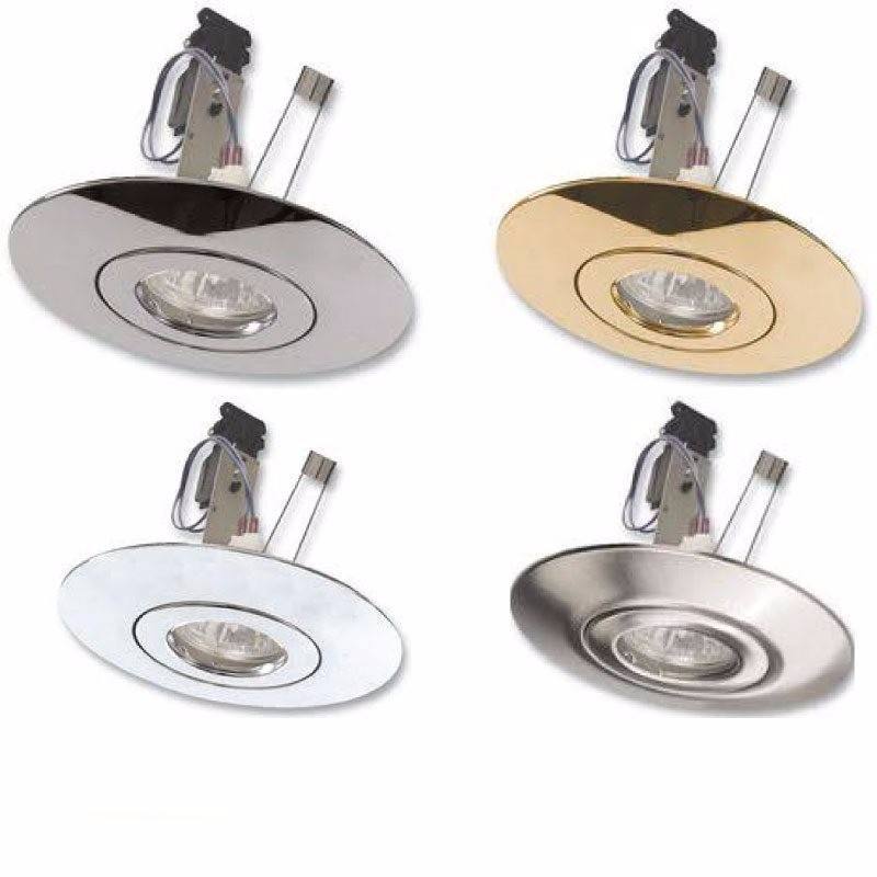 LED Compatible Recessed Downlight Hole Converter Lighting Fixture Kit - Chrome