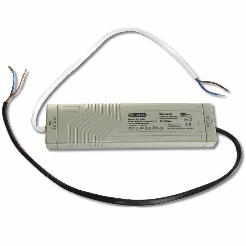 105va Surge Protected Electronic Dimmable Transformer For Low Voltage Halogen Lamps