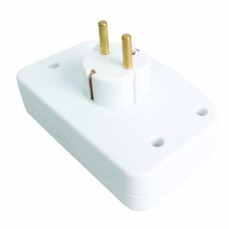 Twin European Plug to UK 3 pin Travel Adaptor With USB