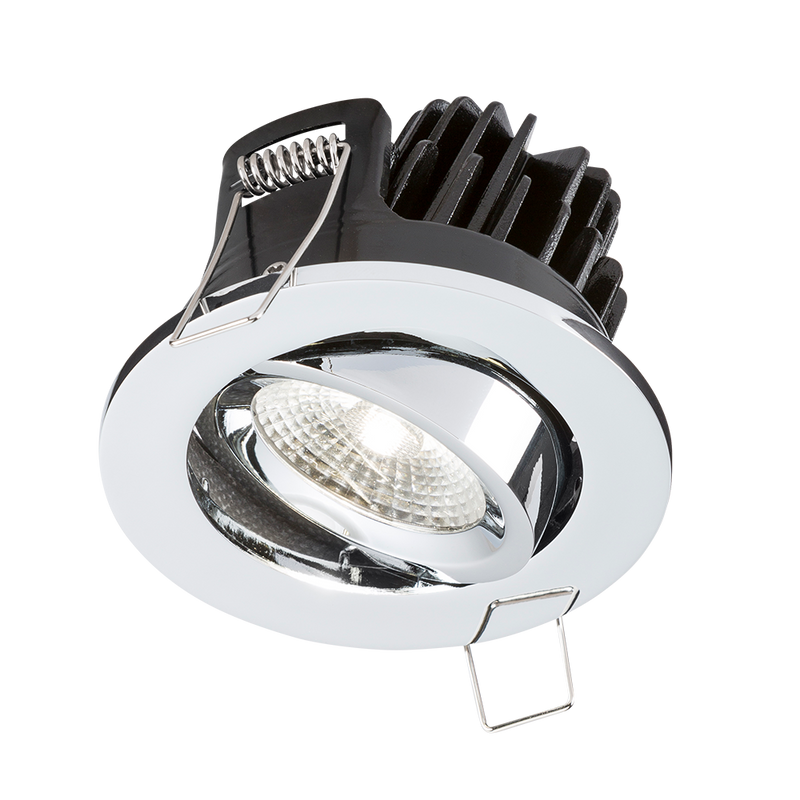 Knightsbridge IP20 7W LED 4000K Cool White Tilt Downlight with Fixed Chrome Bezel