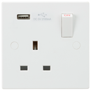 Knightsbridge 13A 1G Switched Socket with USB Charger 5V DC 2.1A