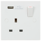 Knightsbridge 13A 1G Switched Socket with USB Charger 5V DC 2.1A