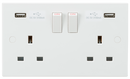 Knightsbridge 13A 2G Switched Socket with Dual USB Charger 5V DC 3.1A